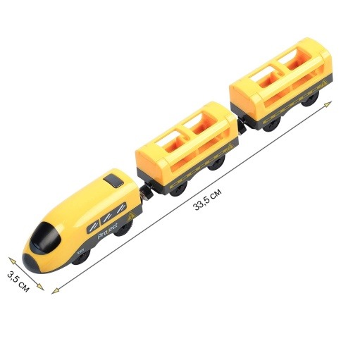 Электромеханический локомотив с двумя вагонами для железных дорог | Совместимы со железными дорогами IKEA и BRIO фото 6